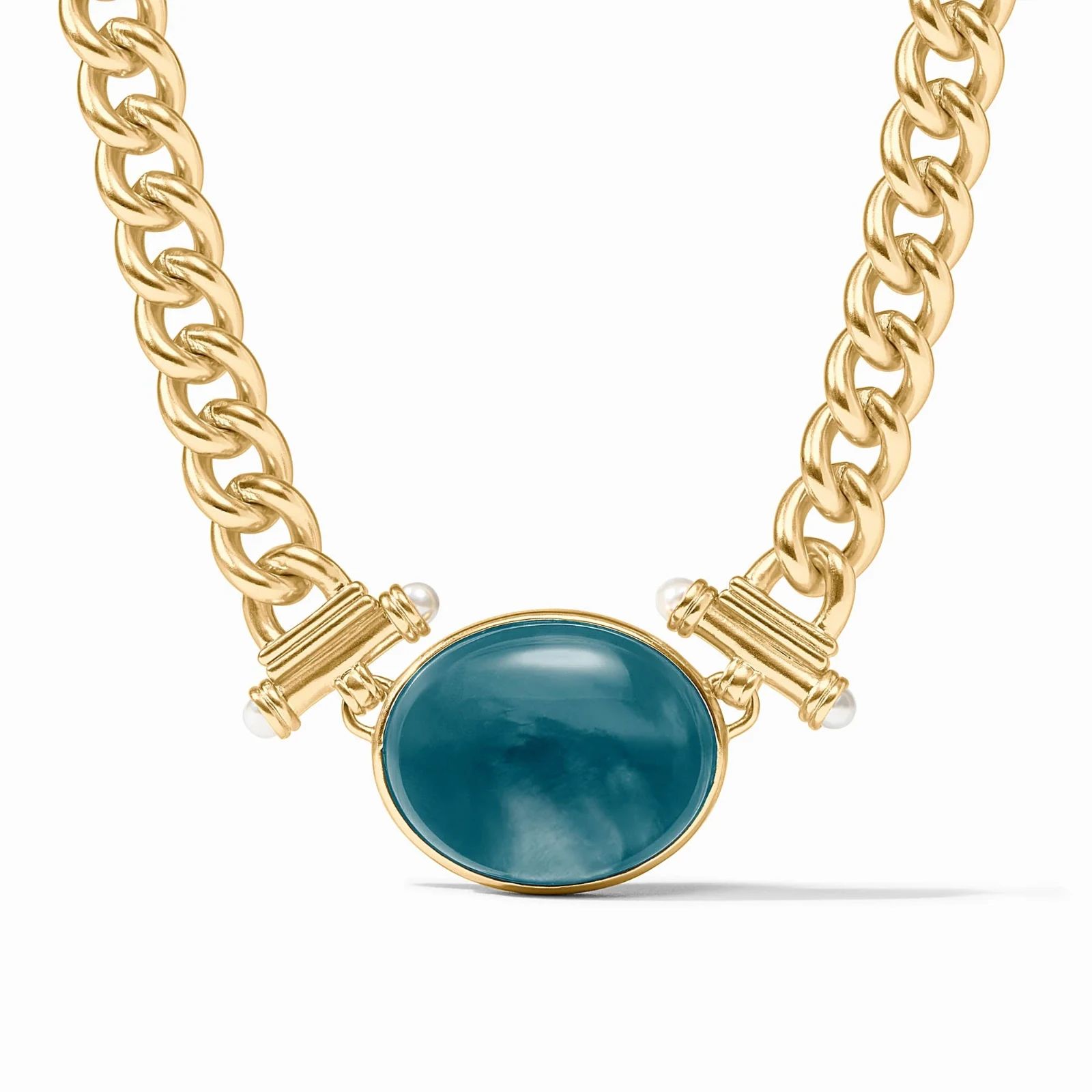 Brand New. $365 Julie Vos Dolce Statement Necklace Blue